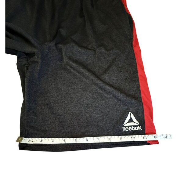 Reebok Mens Athletic Shorts Med Black & Red With Drawstring Waist - Picture 13 of 16